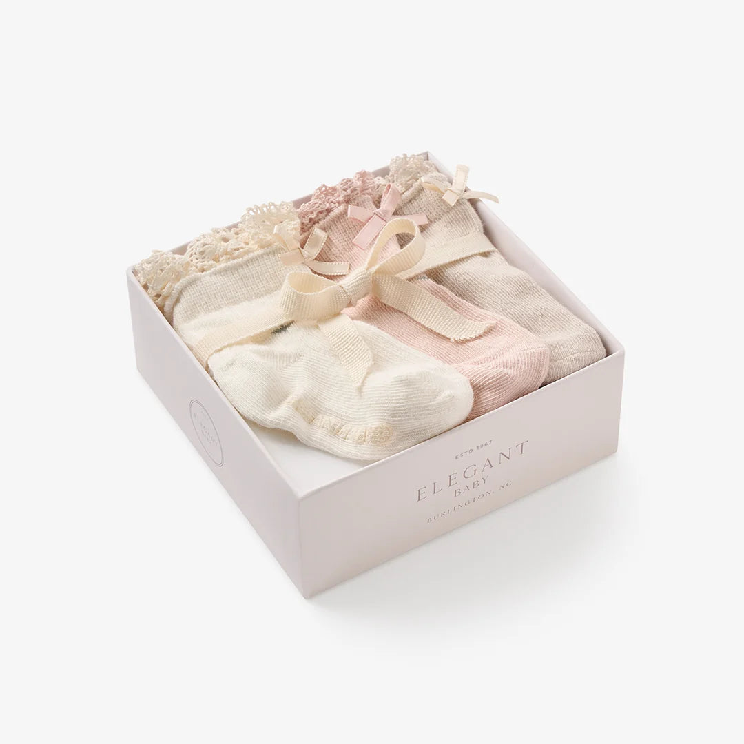3 Pack Floral Ankle Socks