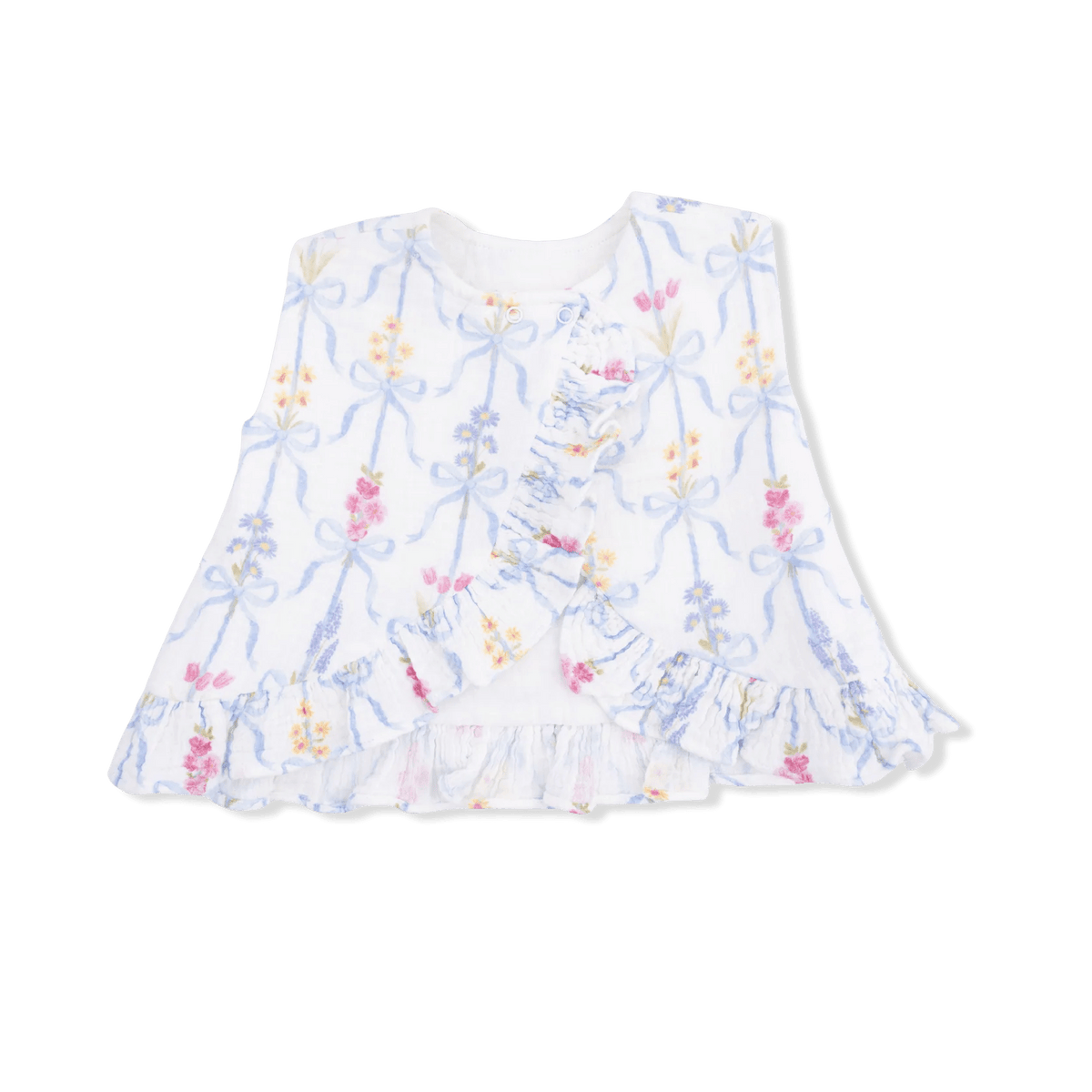 Ribbon Bouquets Baby Girls Ruffle Back Top and Bloomer Set