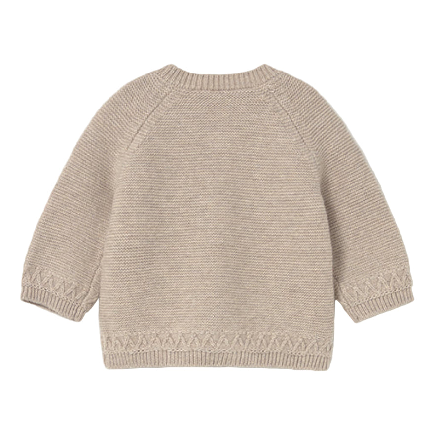 Classic Beige Baby Cardigan with Front Pockets