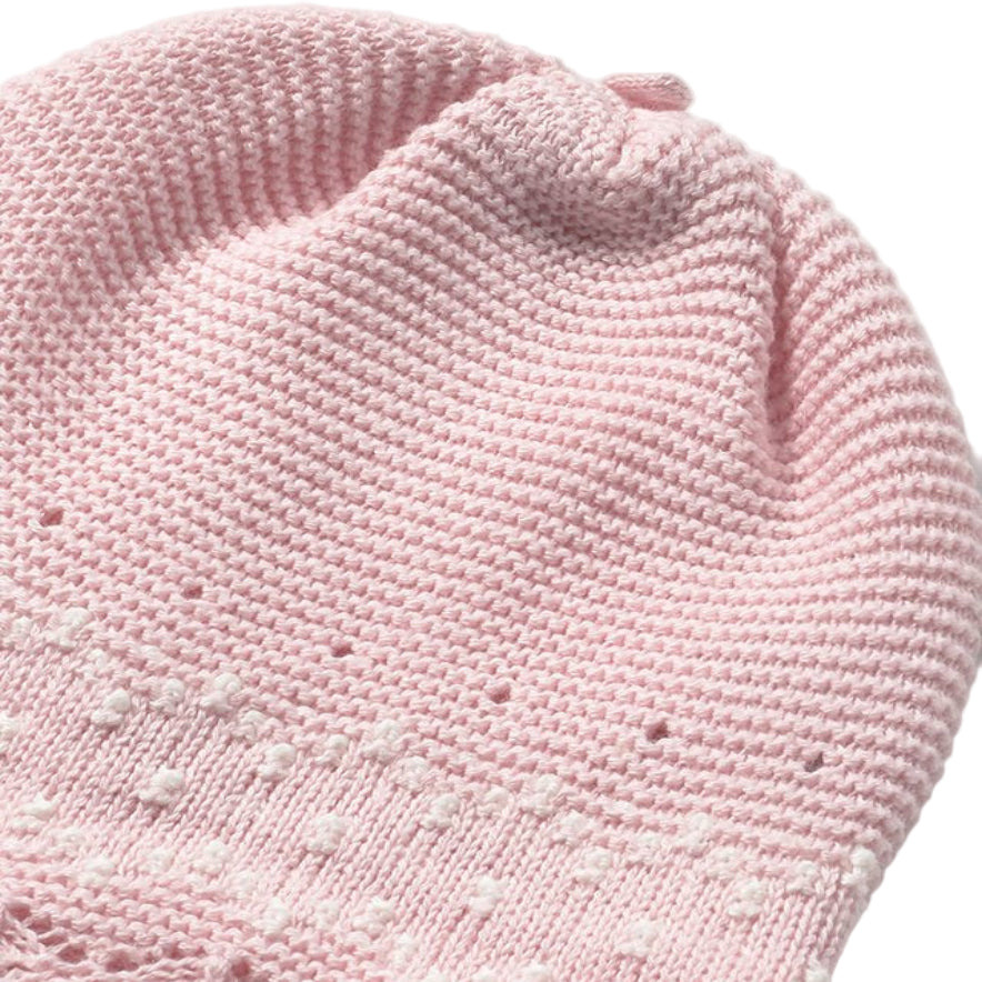 Pink Baby Girl Knit Outfit Set – Cozy Sweater, Footie & Hat