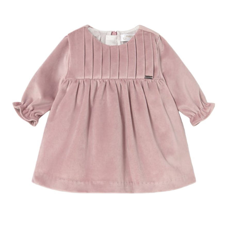 Classic Pink Velvet Baby Dress for Special Occasions
