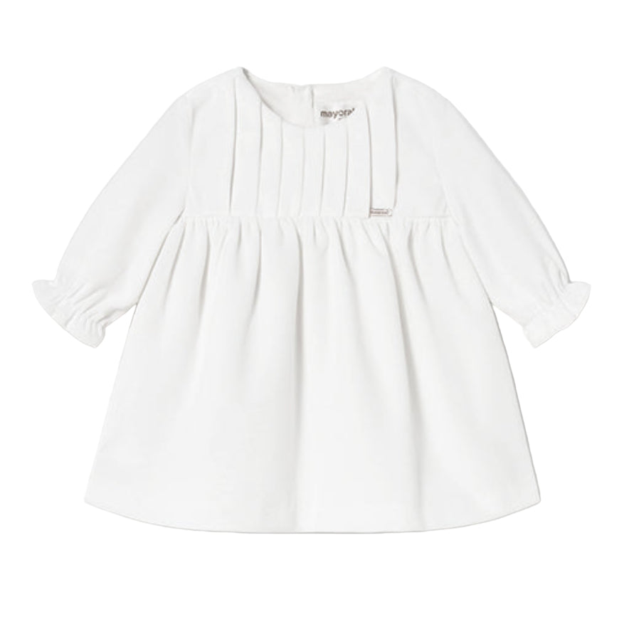 Pure White Velvet Baby Dress for Special Occasions