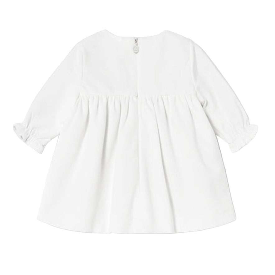 Pure White Velvet Baby Dress for Special Occasions