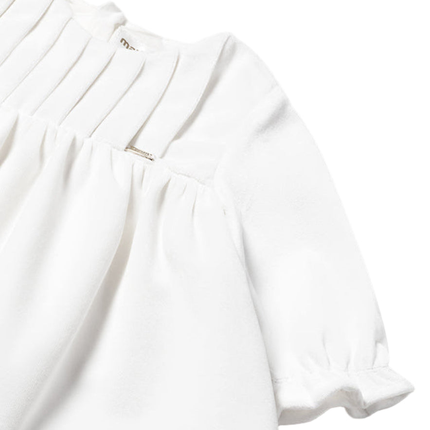 Pure White Velvet Baby Dress for Special Occasions