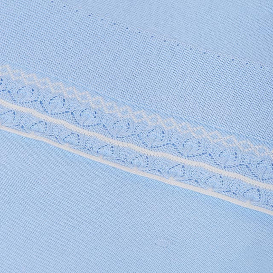 Light Blue Cozy Cotton Baby Shawl