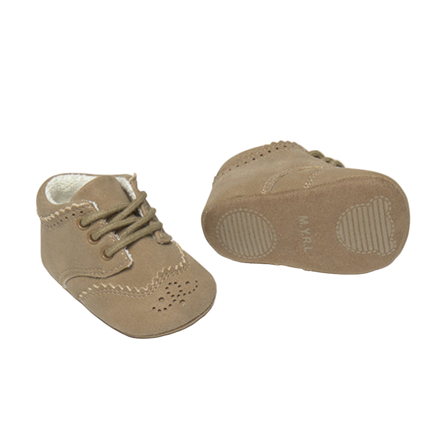 Baby Boy Lace-Up Blucher Shoes in Dark Beige