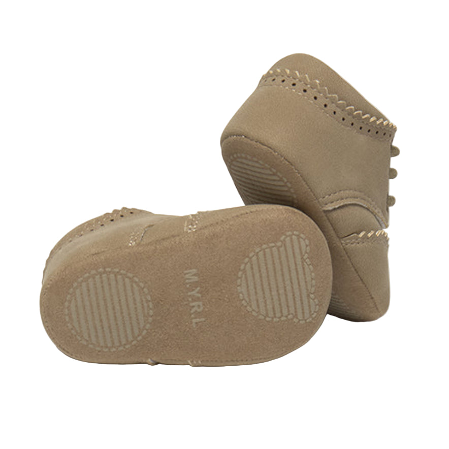 Baby Boy Lace-Up Blucher Shoes in Dark Beige