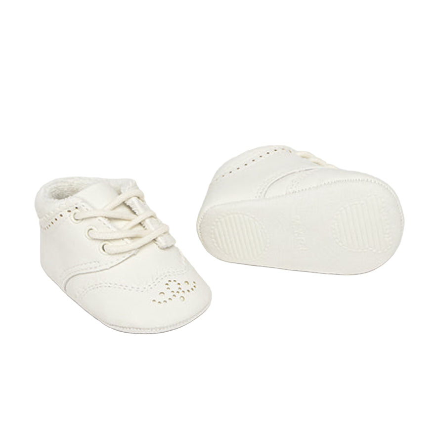 White Baby Boy Lace-Up Blucher Shoes
