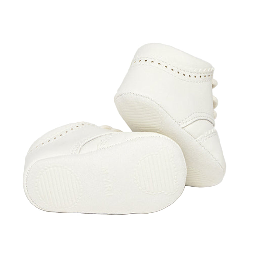 White Baby Boy Lace-Up Blucher Shoes