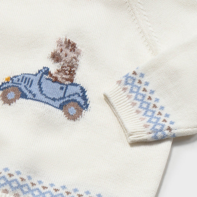 Knit Sweater & Corduroy Shorts Set with Tights
