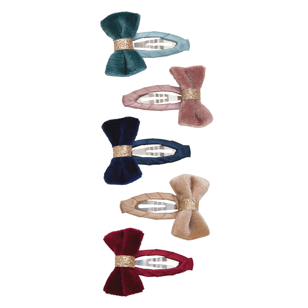 Baby Girl Tinkerbell Velvet Bow Mini Snap Hair Clips