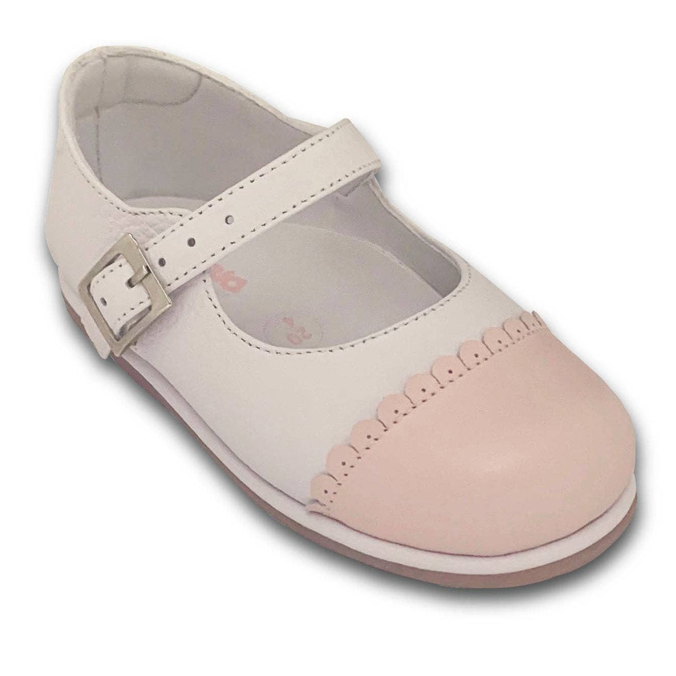 Baby Girl Walking Shoes – White & Pink