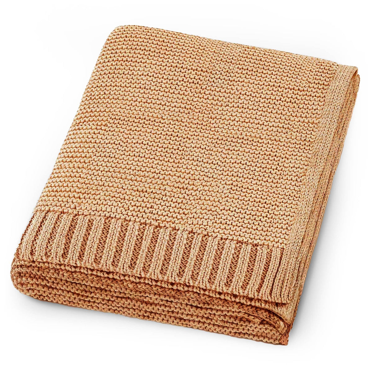 Cream Soft Cotton Bubble Knit Baby Stroller Blanket