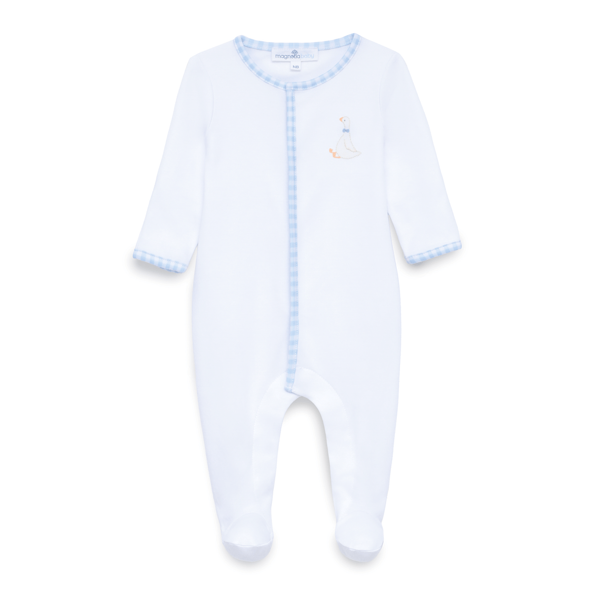 Light Blue Baby Embroidered Duckling Sleepsuit