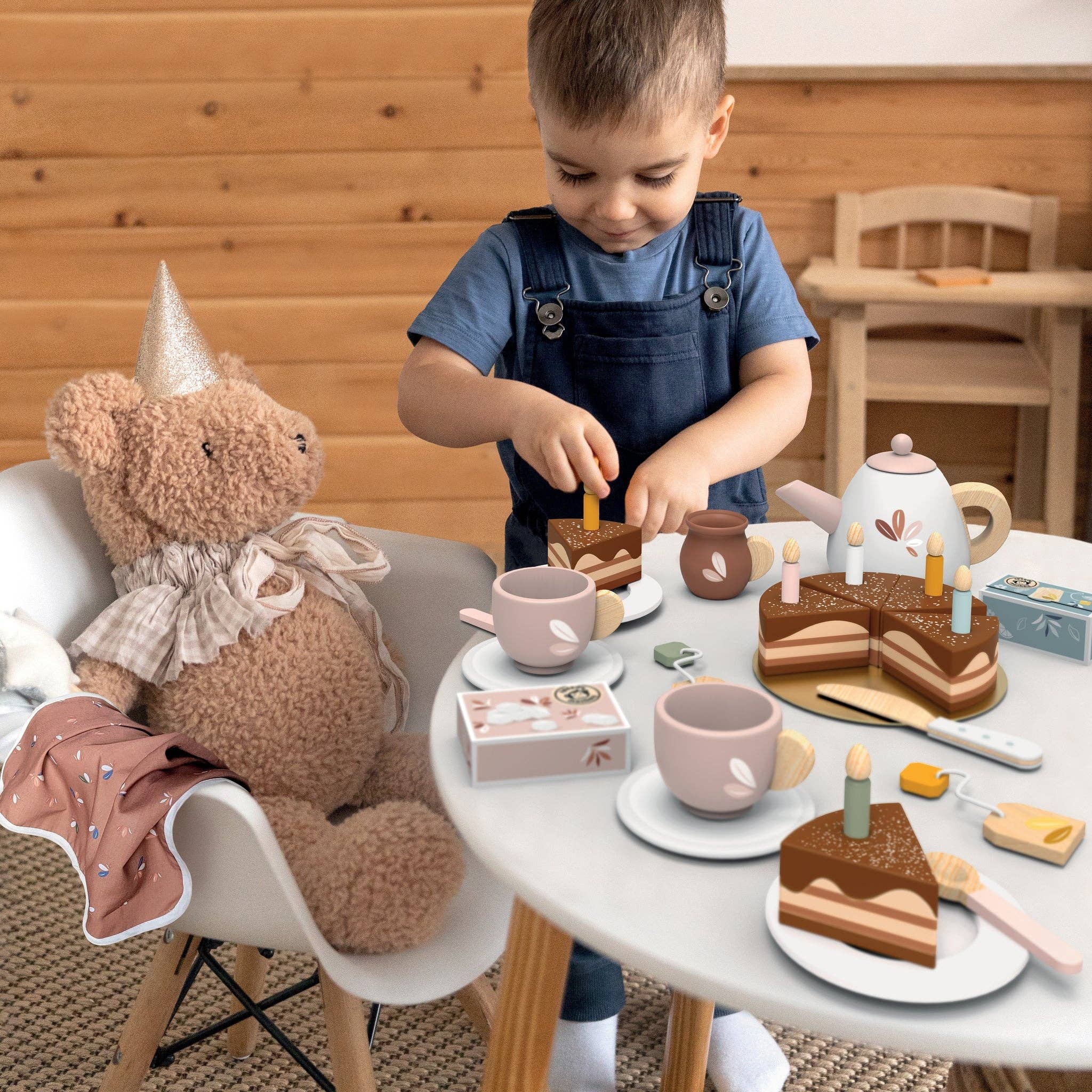 Wooden Birthday Play Tea Party Set
