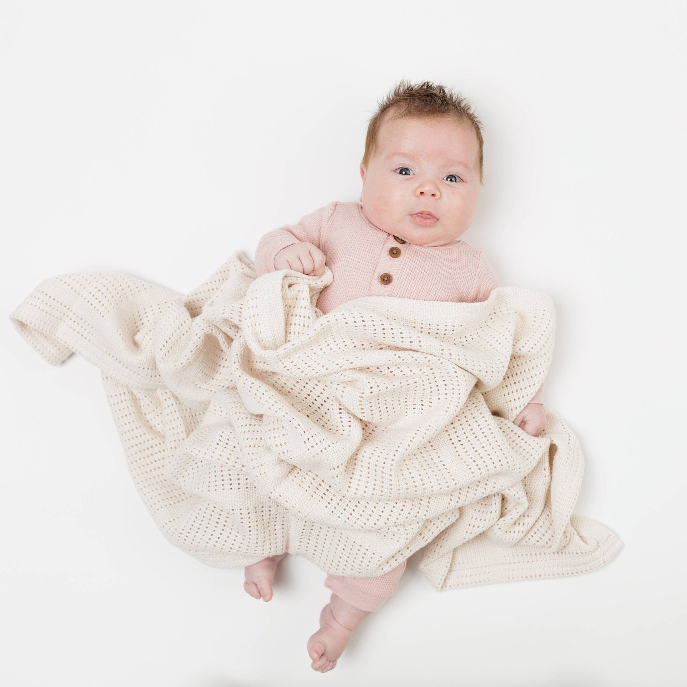 Cellular Cotton Baby Blanket by Lulujo