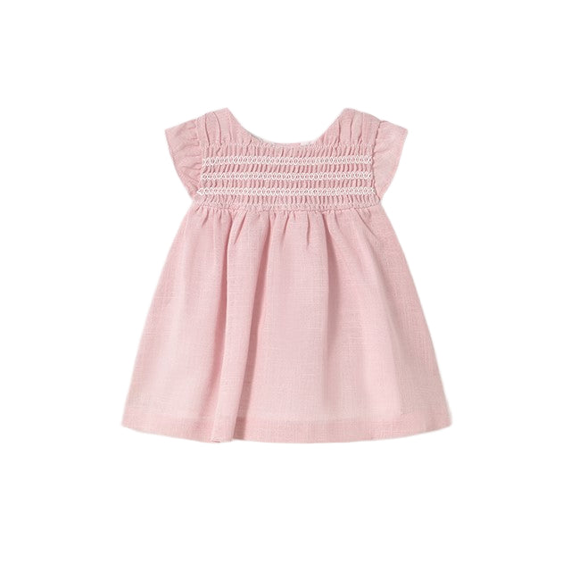 Baby Girls Linen Dress - Rose