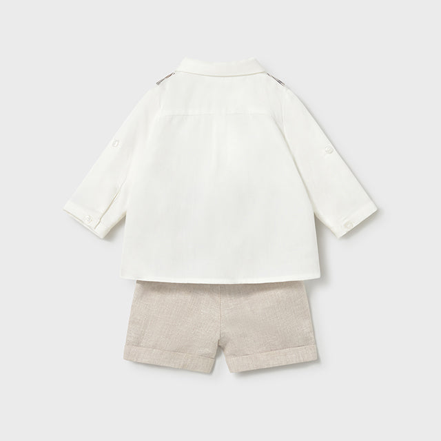 Baby Boy 2-Piece Plaid Vest & Linen Shorts Set