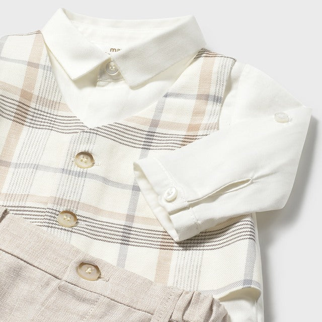 Baby Boy 2-Piece Plaid Vest & Linen Shorts Set