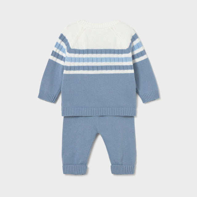 Baby Boy Atlantis Blue Striped Knit Set