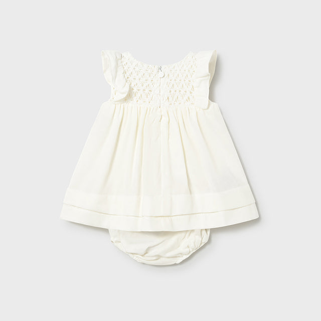 Baby Girl White Smocked Cotton Dress