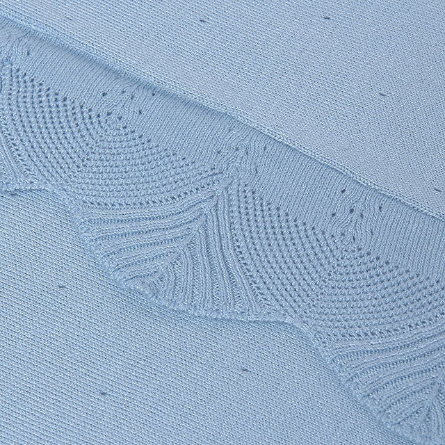Sky Blue Knit Baby Blanket
