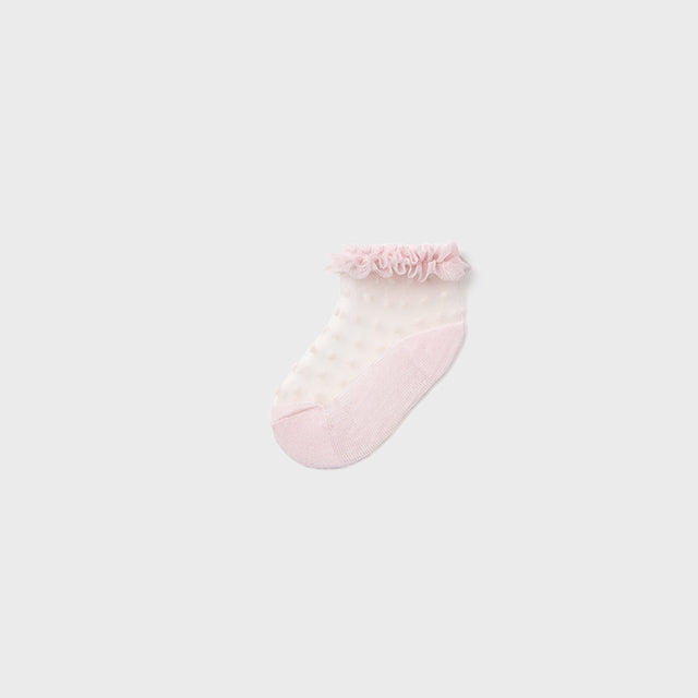 Baby Girl Rose Pink Plumeti Socks