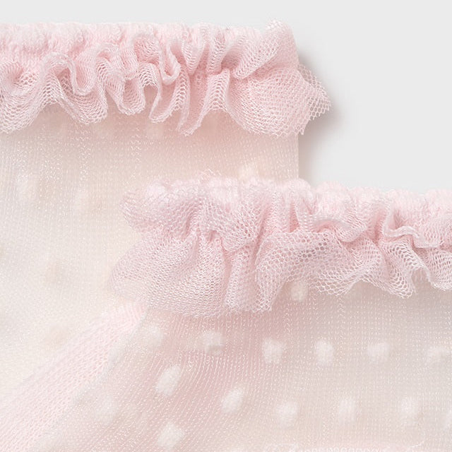 Baby Girl Rose Pink Plumeti Socks