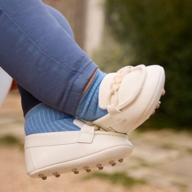 Baby Boy White Moccasin Dress Shoes