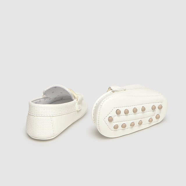 Baby Boy White Moccasin Dress Shoes
