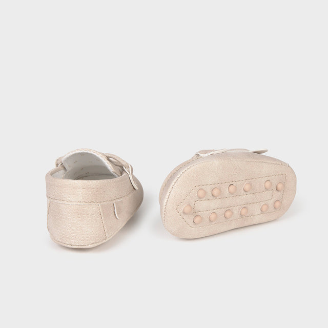 Baby Boy Wheat Linen-Look Moccasin Shoes