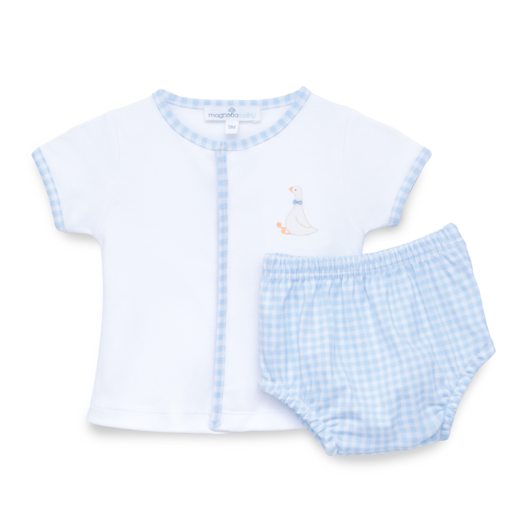 Baby Boy Blue & White Gingham 2-Piece Set