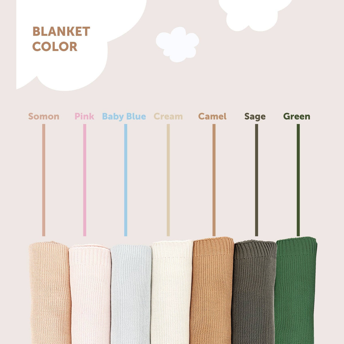 Cream Soft Cotton Bubble Knit Baby Stroller Blanket