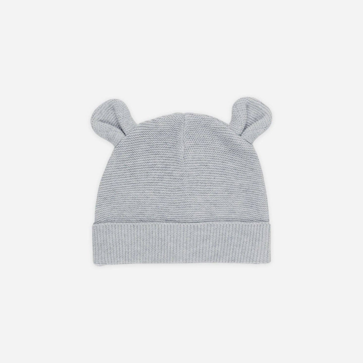 Cotton Knit Dusty Blue Bear Beanie