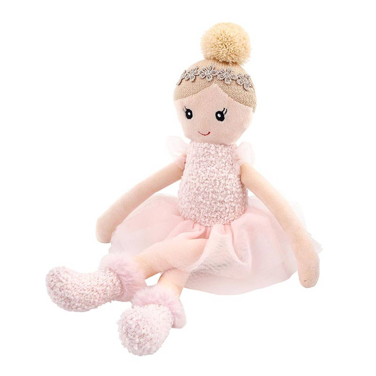 Plush Doll - Pink Tutu: Poly Fill 100% Linen, Cotton, Polyester / 6.5" W x 13" H