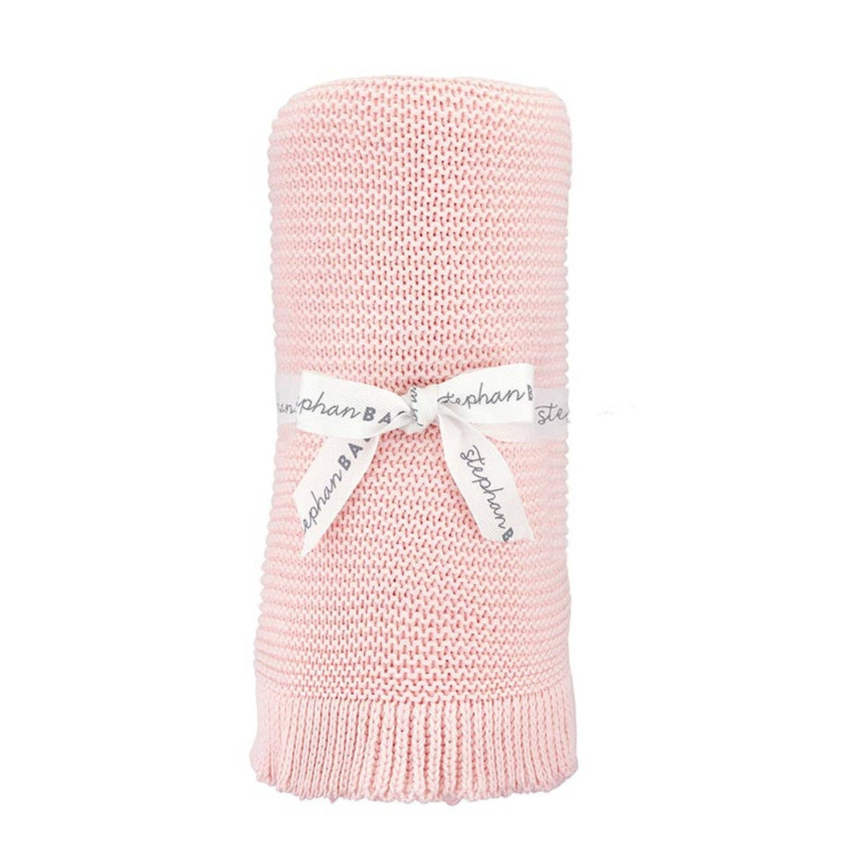 Knit Blankets with Ruffle - Pink: 100% cotton / 40" W x 32" H