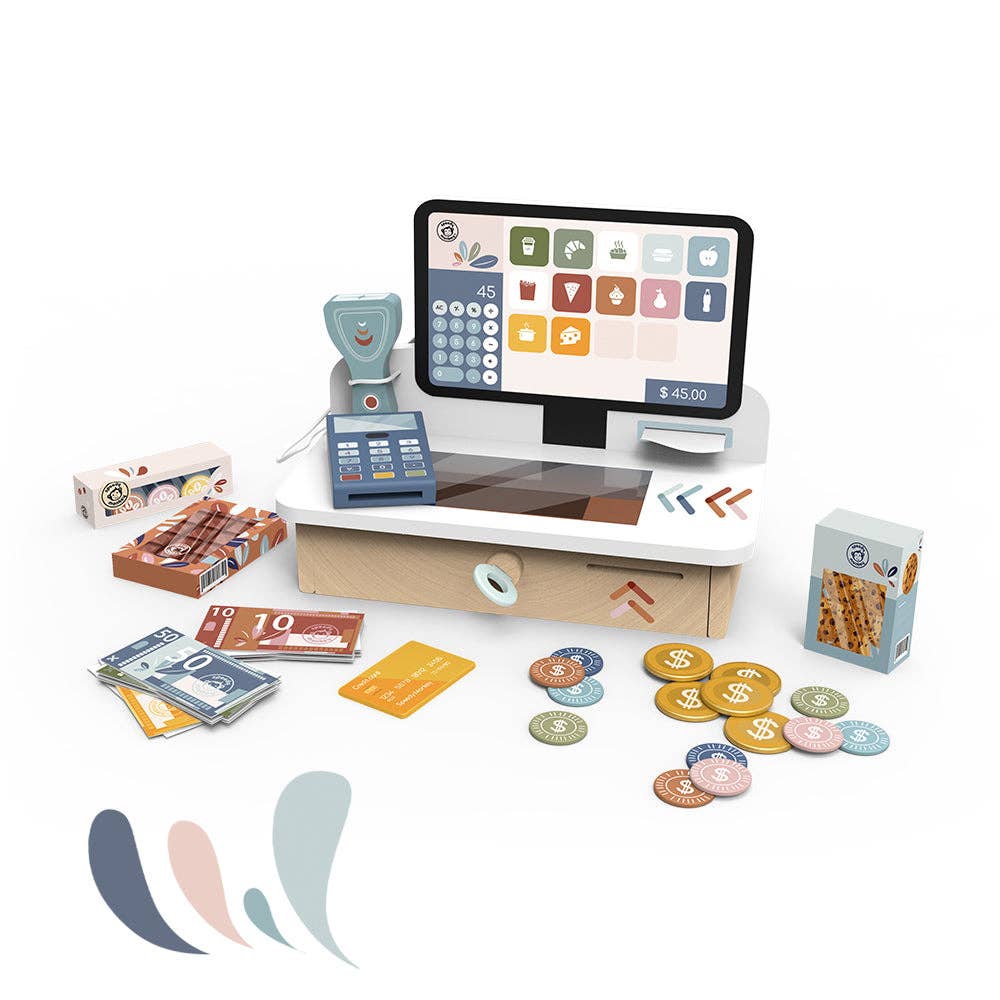 Wooden Cash Register Toy & Learning Set