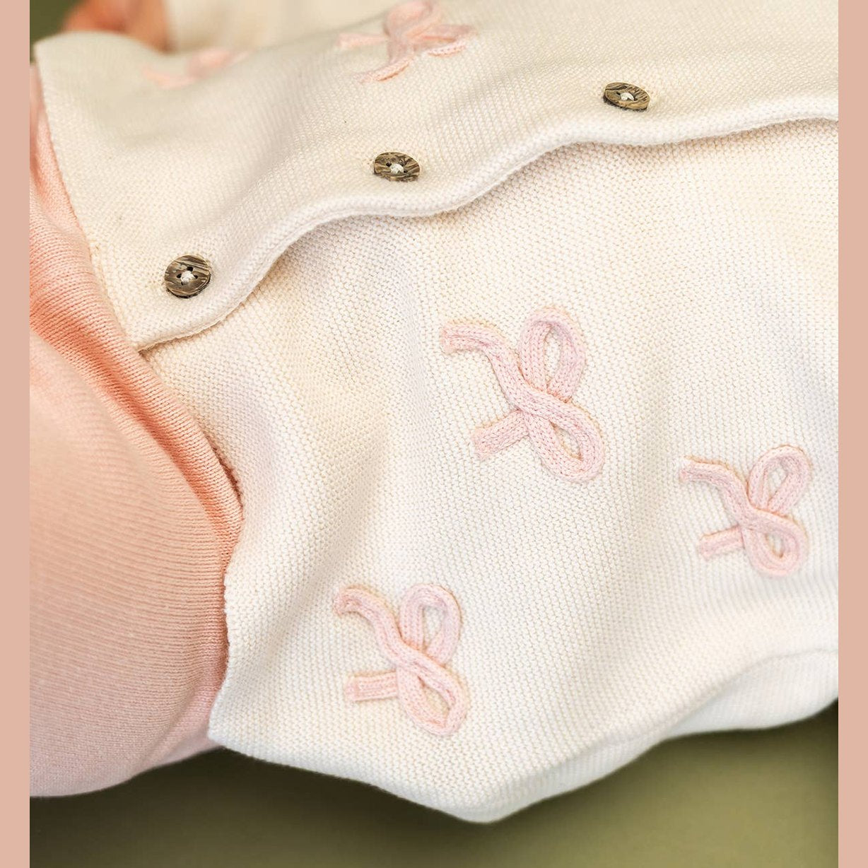 Zoe Bow Sweater Knit Baby Button Cardigan and Legging Set