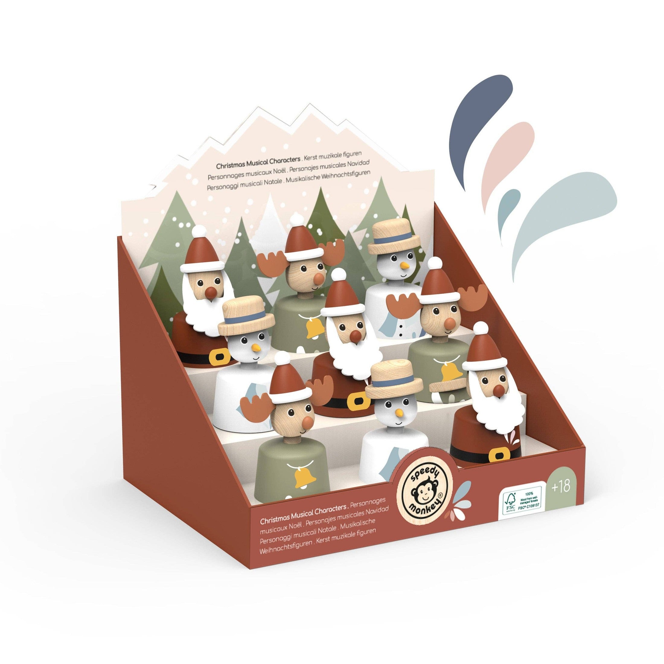 9-Piece Wooden Christmas Musical Characters Set