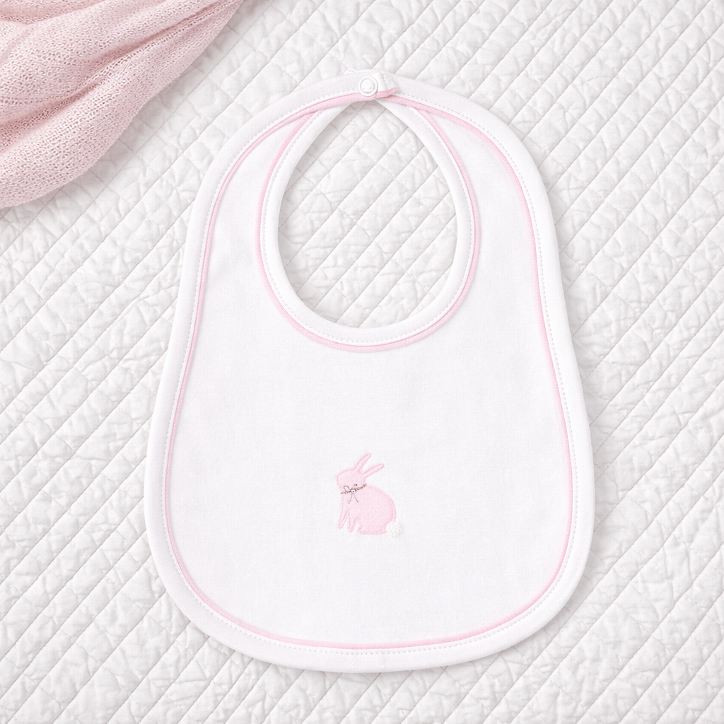 Leaping Bunnies Bib - Pink: One Size