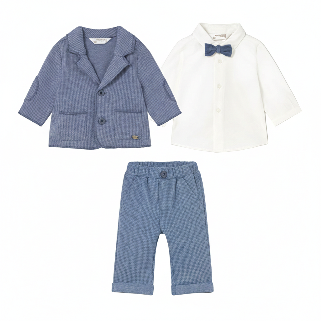 Baby Boy Navy Blue 3-Piece Formal Suit Set