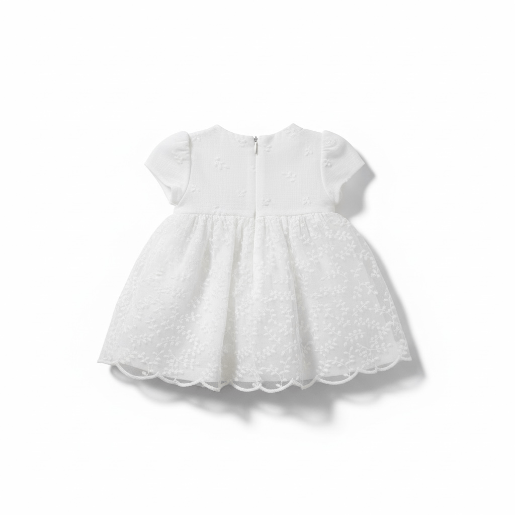 White Embroidered Linen Dress