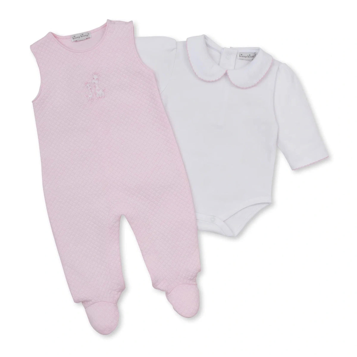 Jacquards Pink & White Overall Set