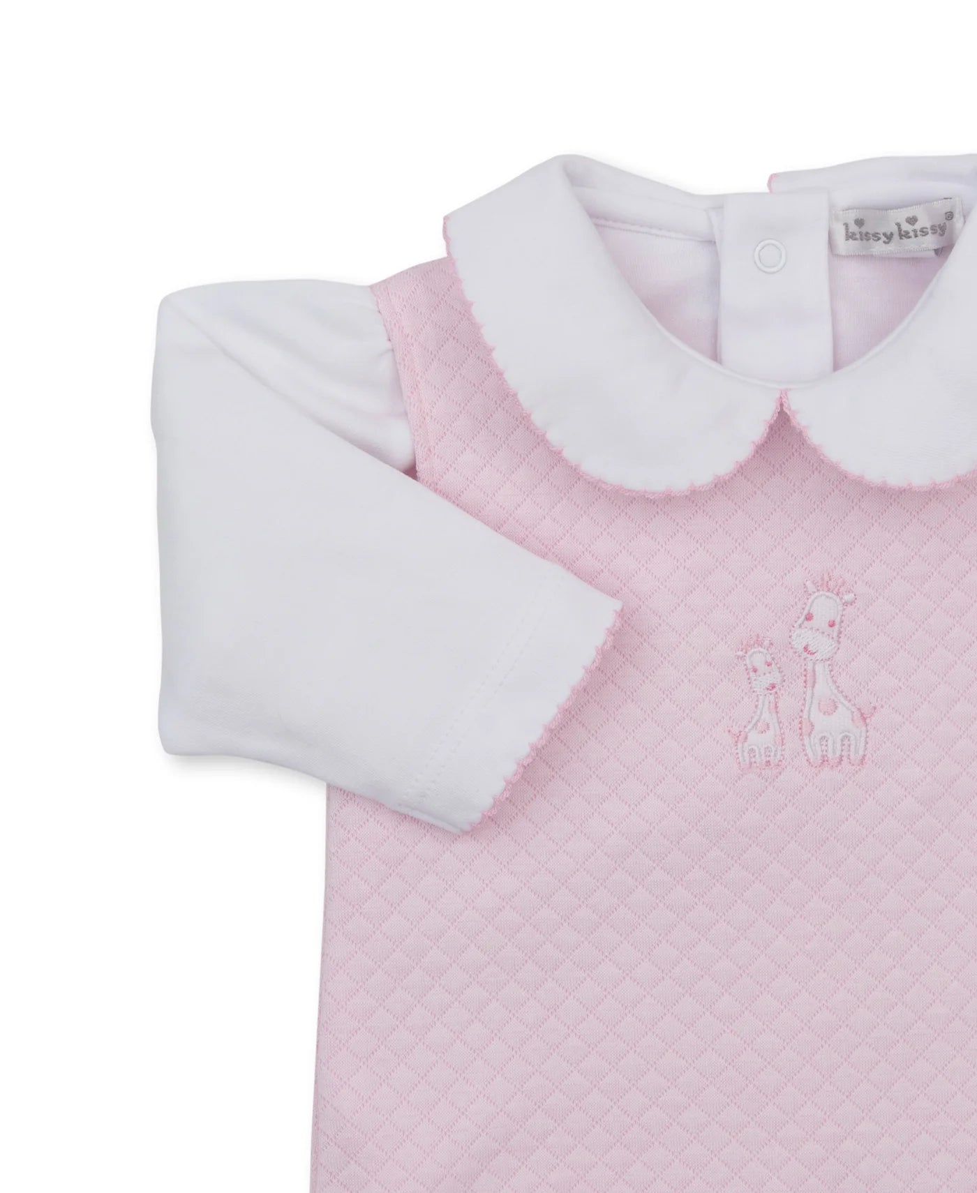 Jacquards Pink & White Overall Set