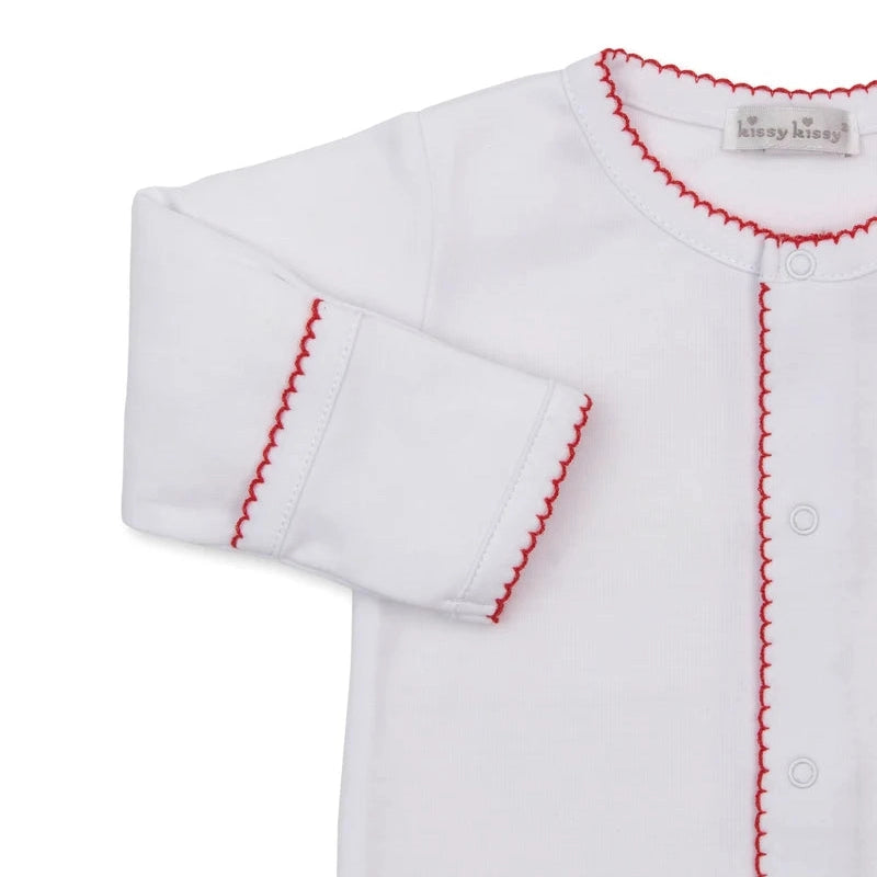 Baby's First Christmas Embroidered Pima Cotton Footie