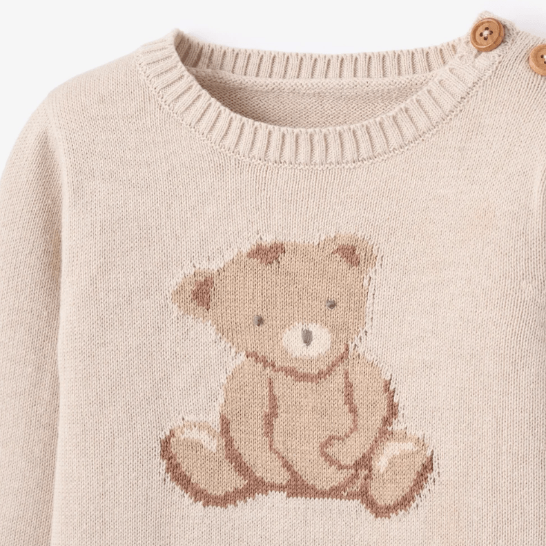 Teddy Bear Knit Baby Jumpsuit