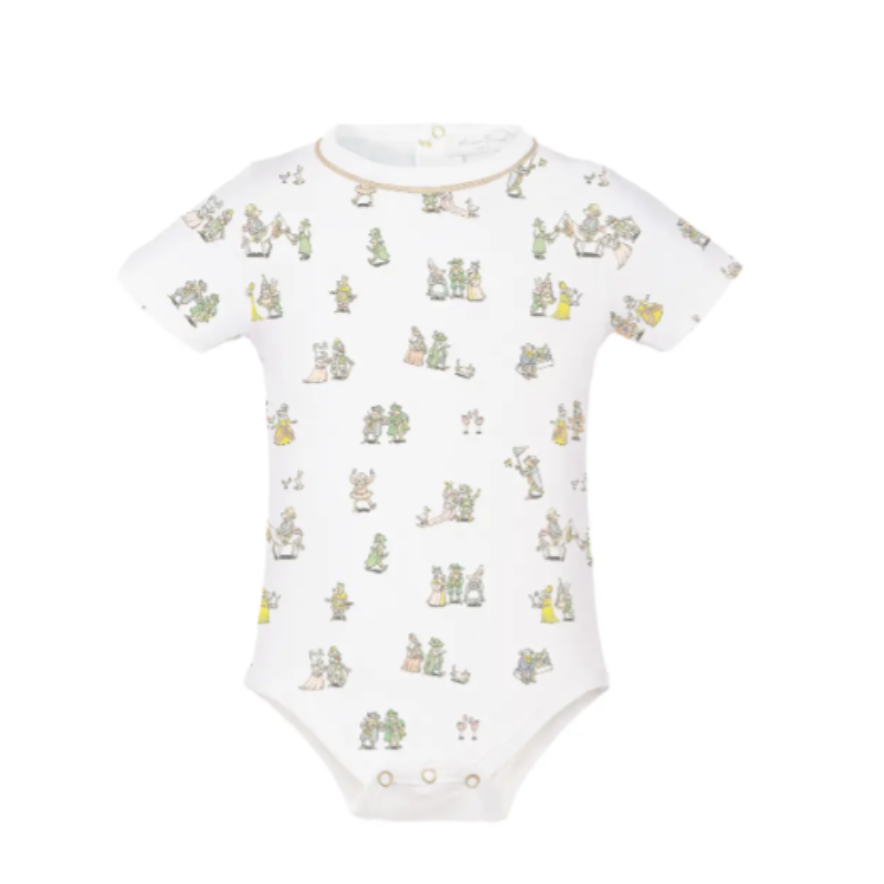 White Short-Sleeved Baby Onesie