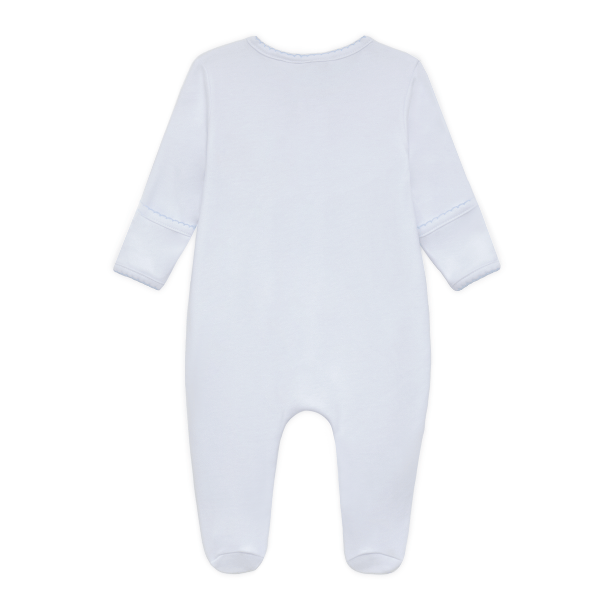 Baby Light Blue Cotton Footie with Honey Bunny Embroidery