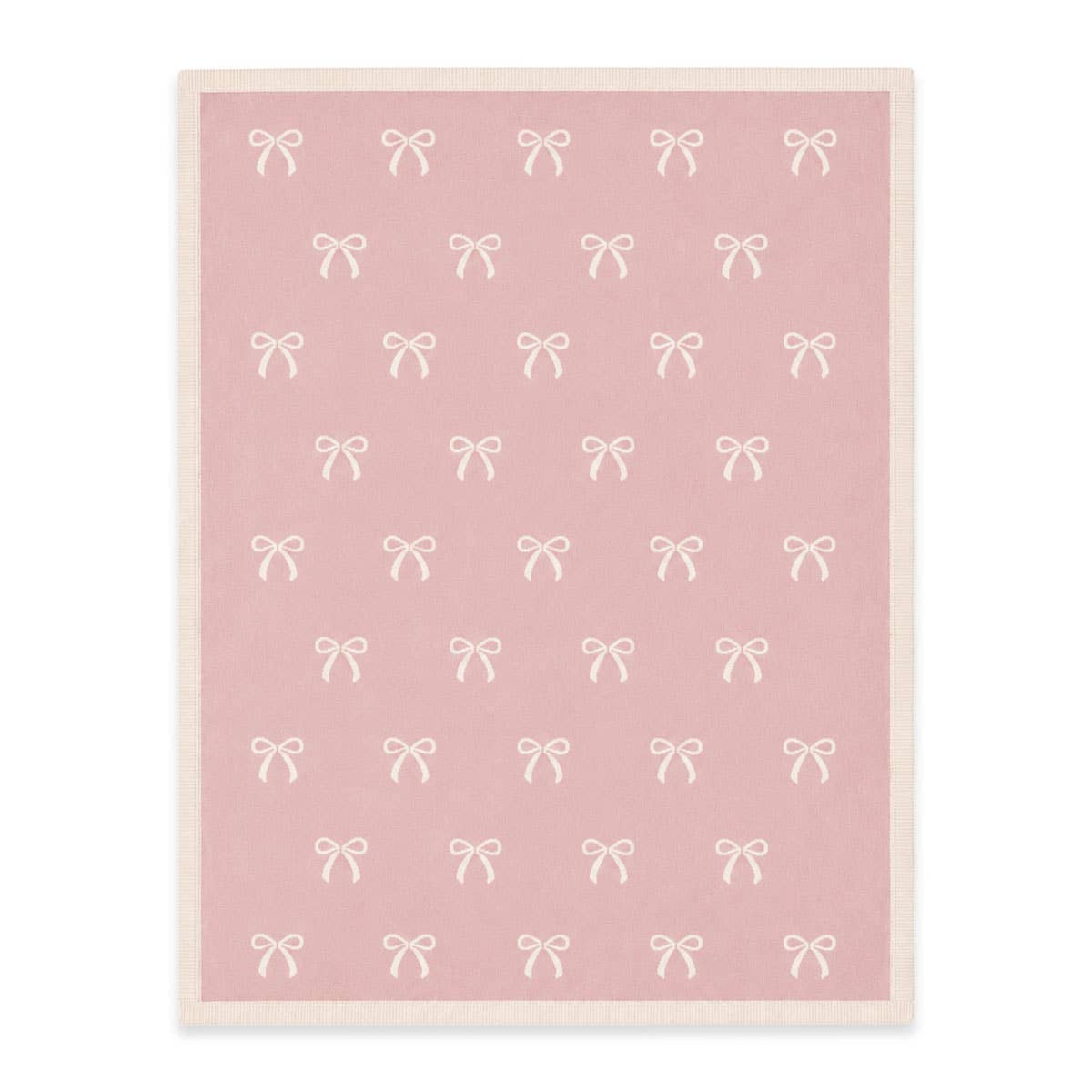Sweet Bow - Organic Cotton Knit Baby Blanket: Sweet Pink / One Size