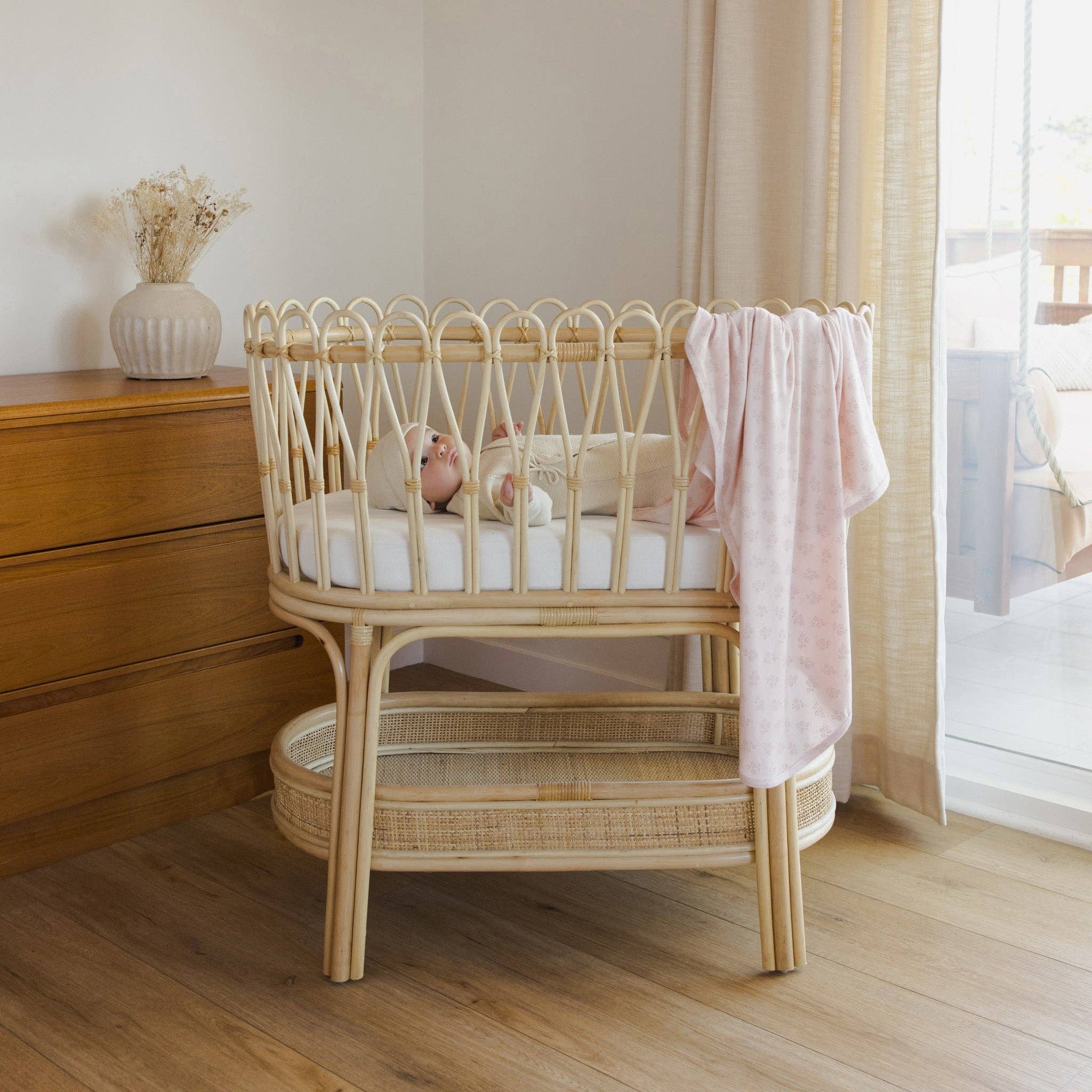Beige Knit Baby Onesie – Wrap Front with Side Tie